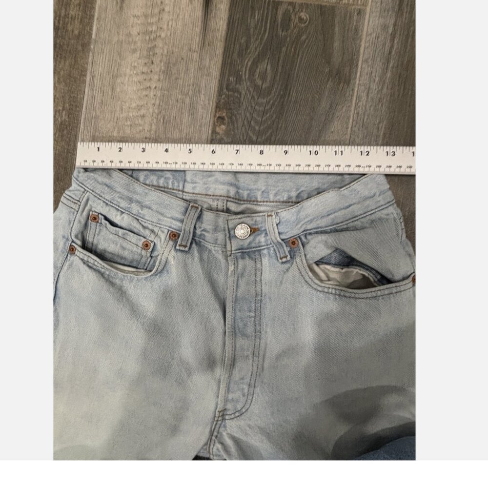 VINTAGE 1988 501 LEVI'S HAND PAINTED FLAG 501 XX Mens (Actual 26x32.5) Jean - Picture 4 of 14